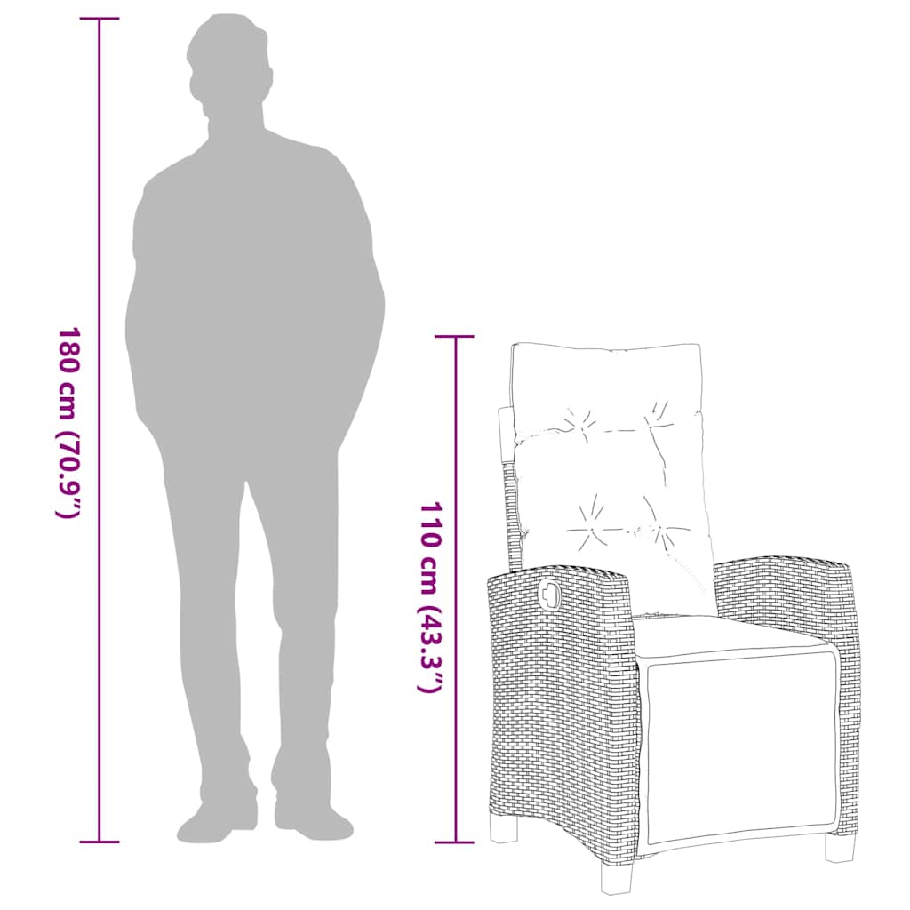 Set mobilier de grădină cu perne, 7 piese gri deschis poliratan GartenMobel Dekor