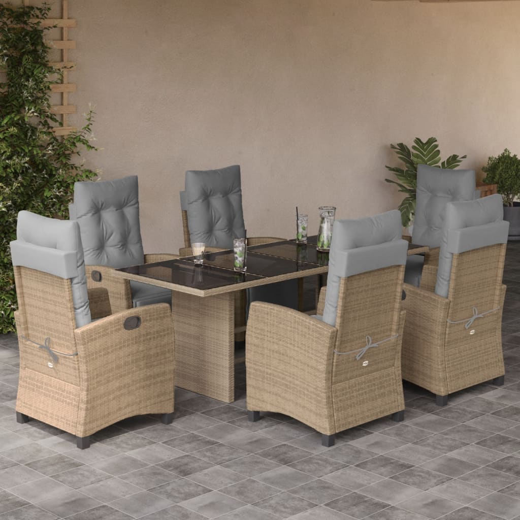 Set mobilier pentru grădină, 7 piese, cu perne, bej, poliratan GartenMobel Dekor