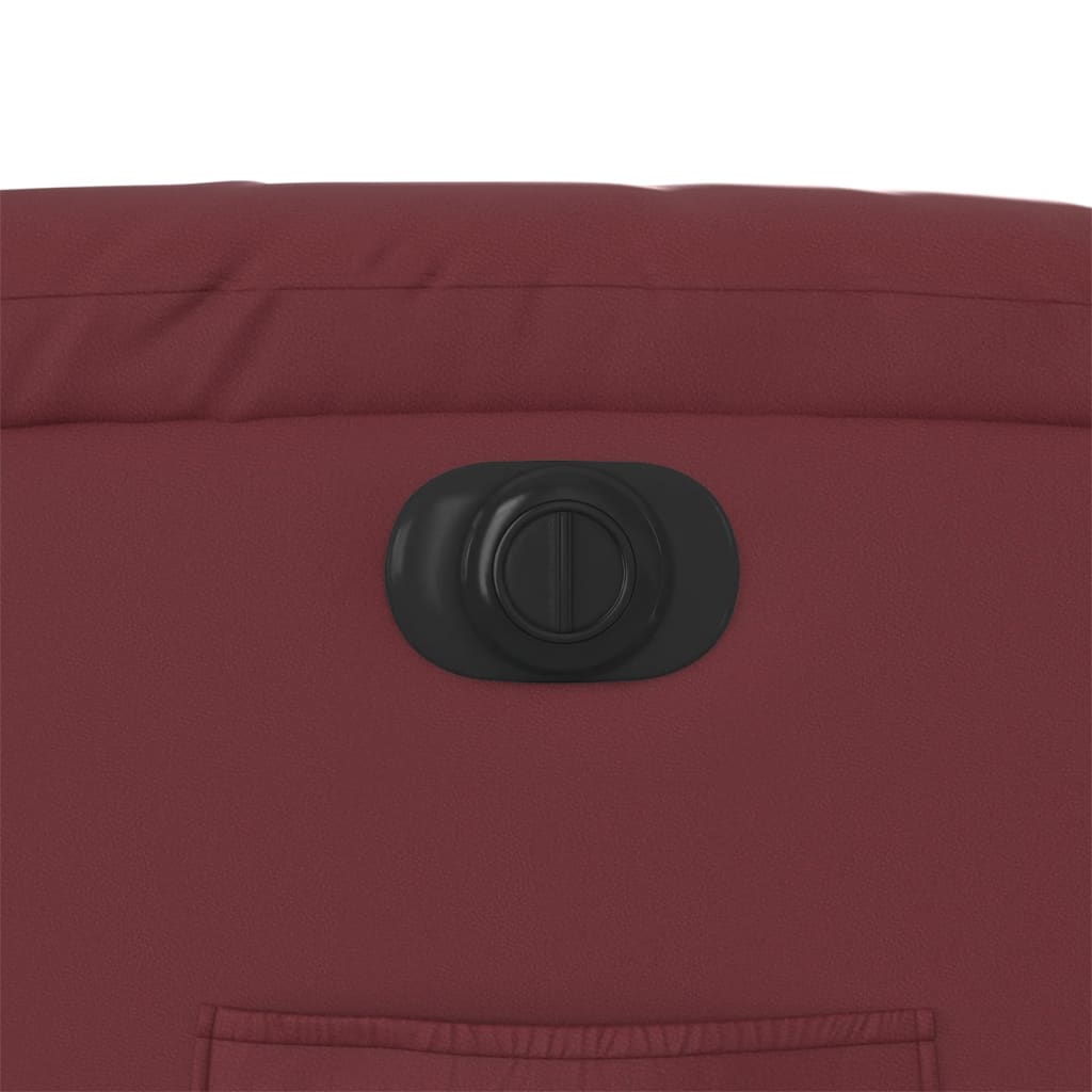 Fotoliu rabatabil electric, roșu vin, piele ecologică GartenMobel Dekor