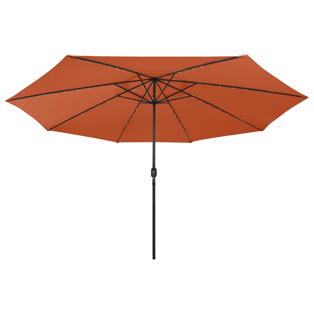 Umbrelă soare de grădină cu LED-uri, cărămiziu, 400 cm GartenMobel Dekor