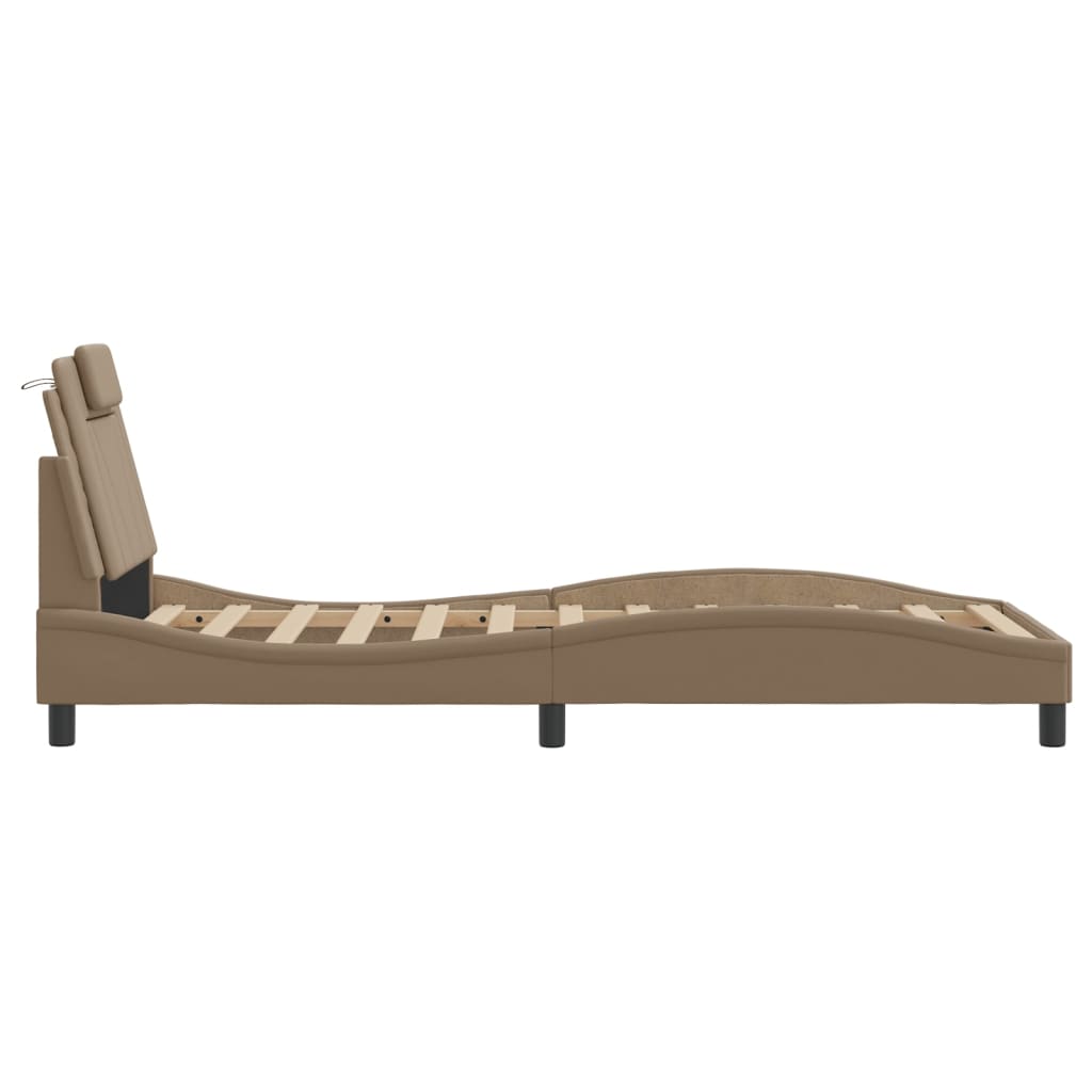 Cadru de pat cu tăblie, cappuccino, 90x190 cm, piele ecologică GartenMobel Dekor