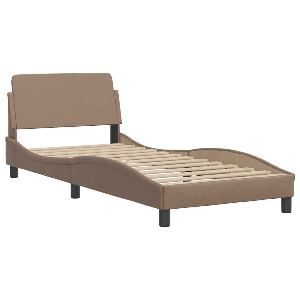 Pat cu saltea, cappuccino, 80x200 cm piele ecologică GartenMobel Dekor
