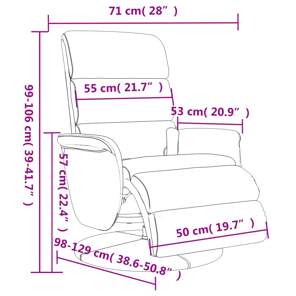 Fotoliu de masaj rabatabil, cappuccino, piele ecologică GartenMobel Dekor