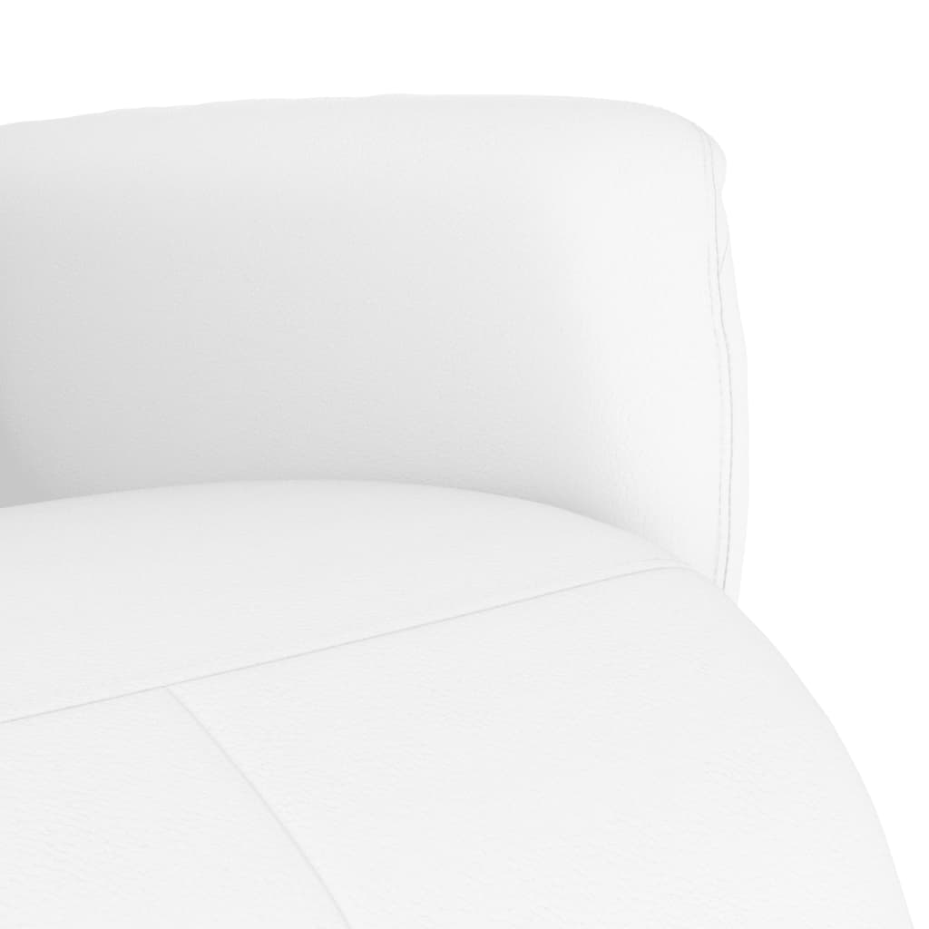 Fotoliu rabatabil cu suport de picioare, alb, piele ecologică GartenMobel Dekor