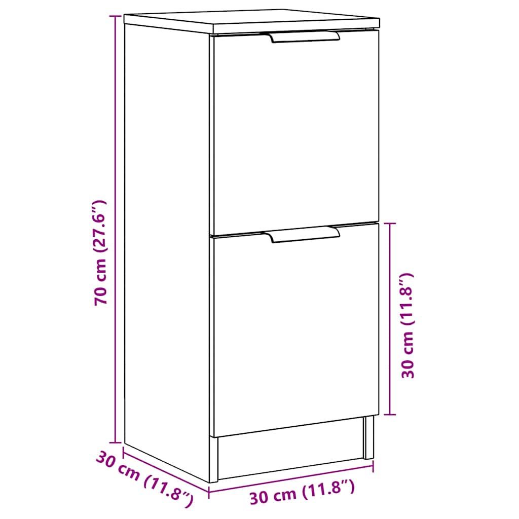 Dulap, stejar artizanal, 30x30x70 cm, lemn prelucrat GartenMobel Dekor