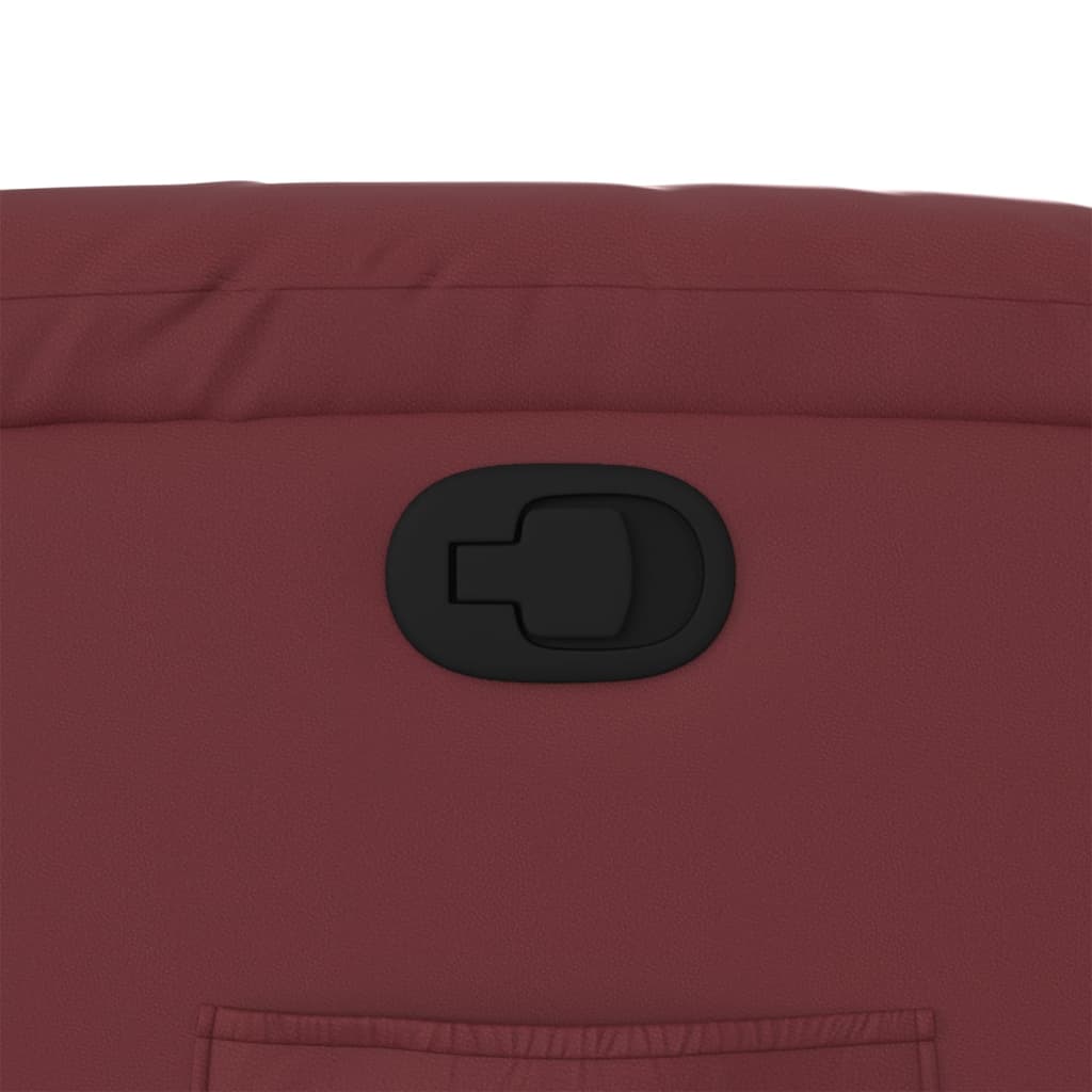 Fotoliu rabatabil, roșu vin, piele ecologică GartenMobel Dekor