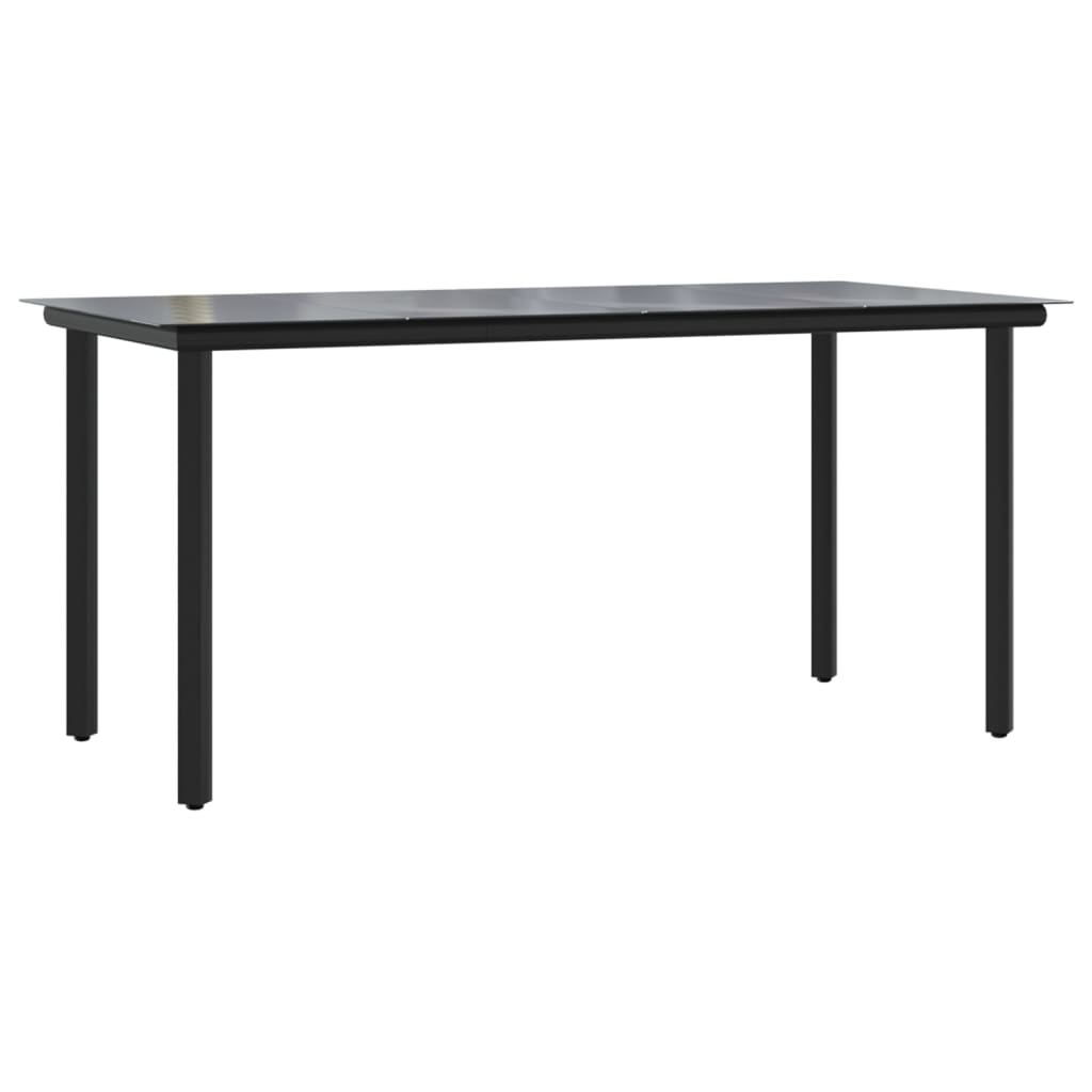 Set mobilier de grădină, 5 piese, negru, textilenă și oțel GartenMobel Dekor