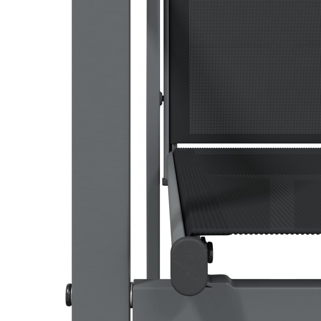 Set mobilier de grădină, 5 piese, negru, textilenă și oțel GartenMobel Dekor