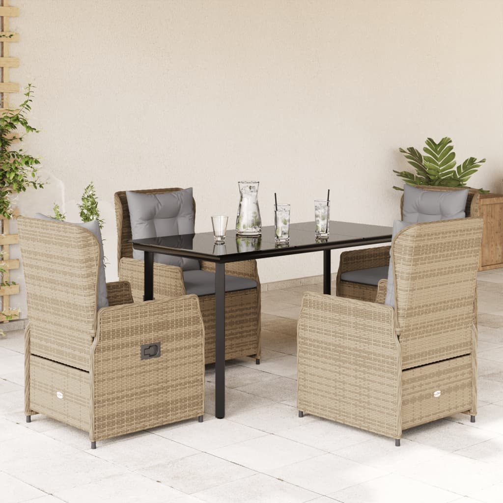 Set mobilier de grădină cu perne, 5 piese, bej, poliratan GartenMobel Dekor