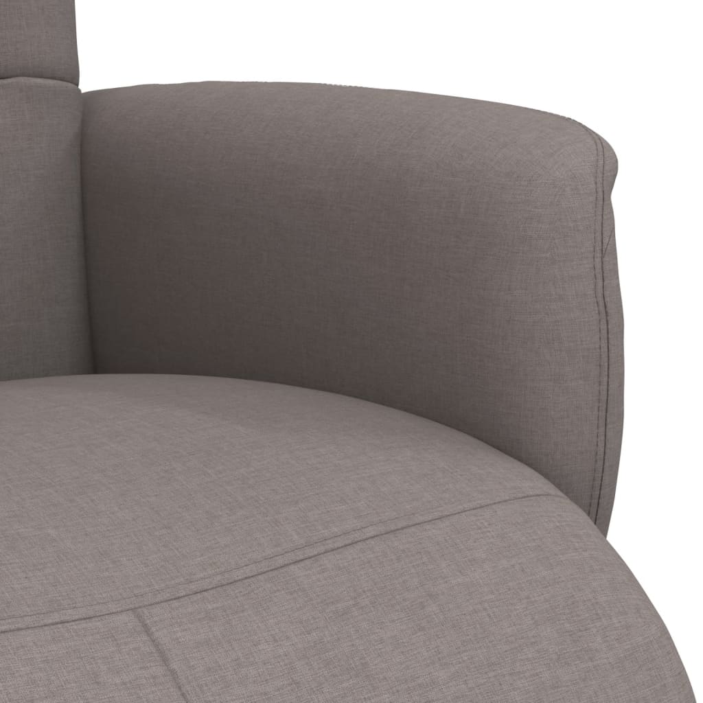 Fotoliu rabatabil cu suport de picioare, gri taupe, textil GartenMobel Dekor