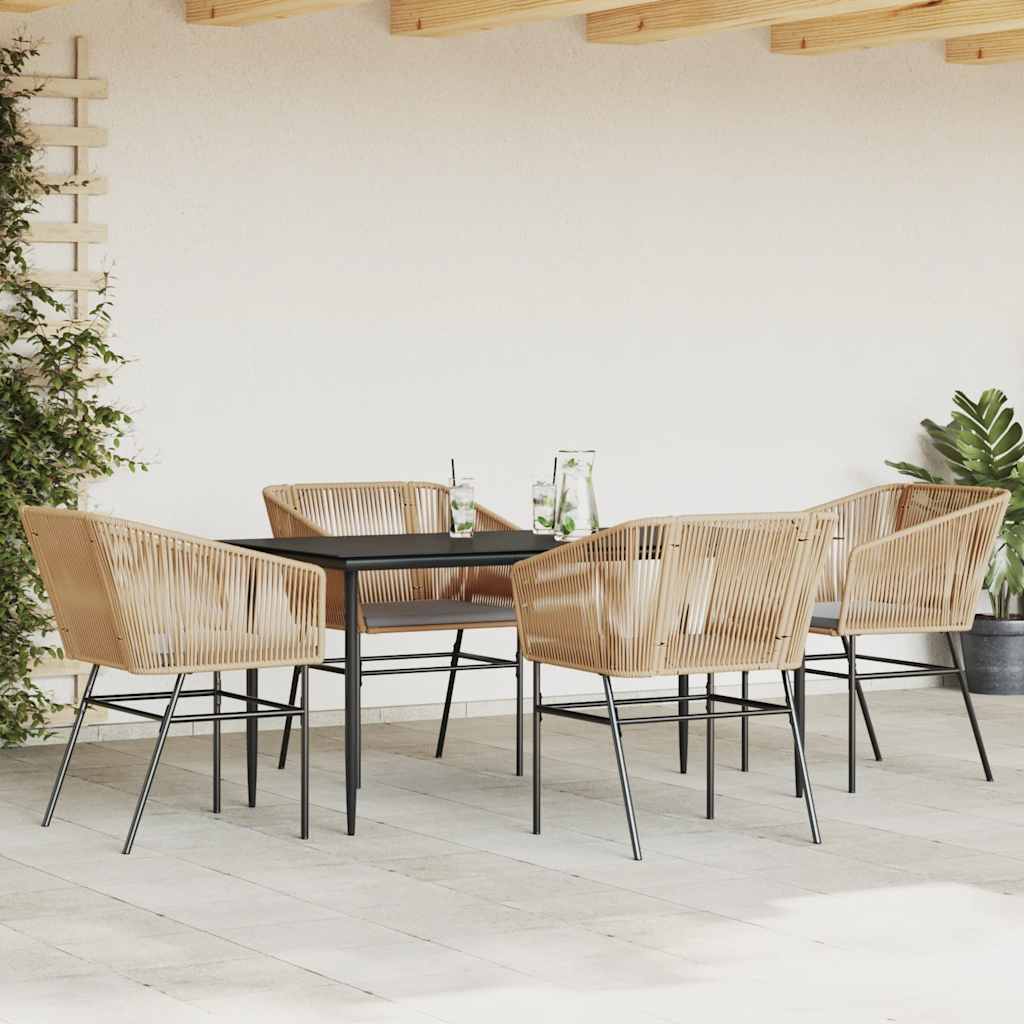 Set mobilier de grădină cu perne 5 piese maro sticlă polirattan GartenMobel Dekor