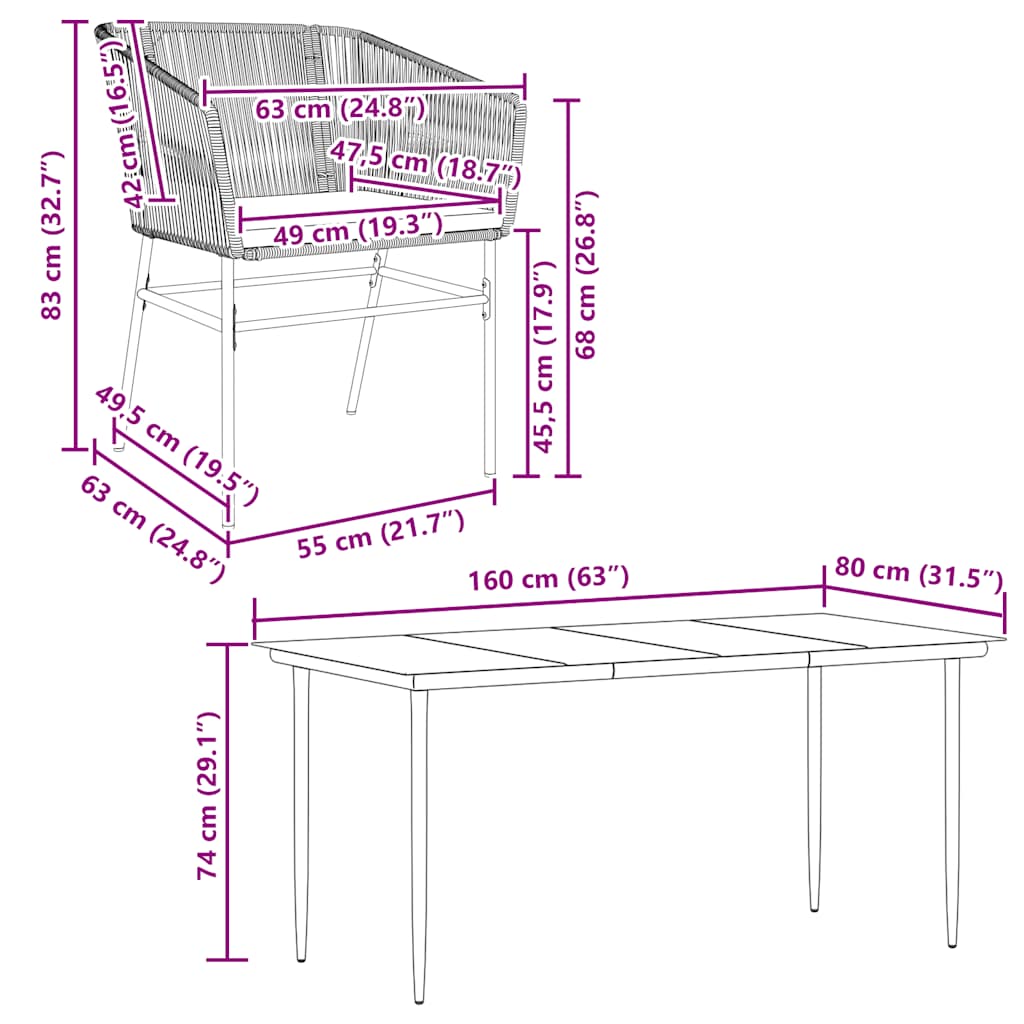 Set mobilier de grădină cu perne 5 piese maro sticlă polirattan GartenMobel Dekor