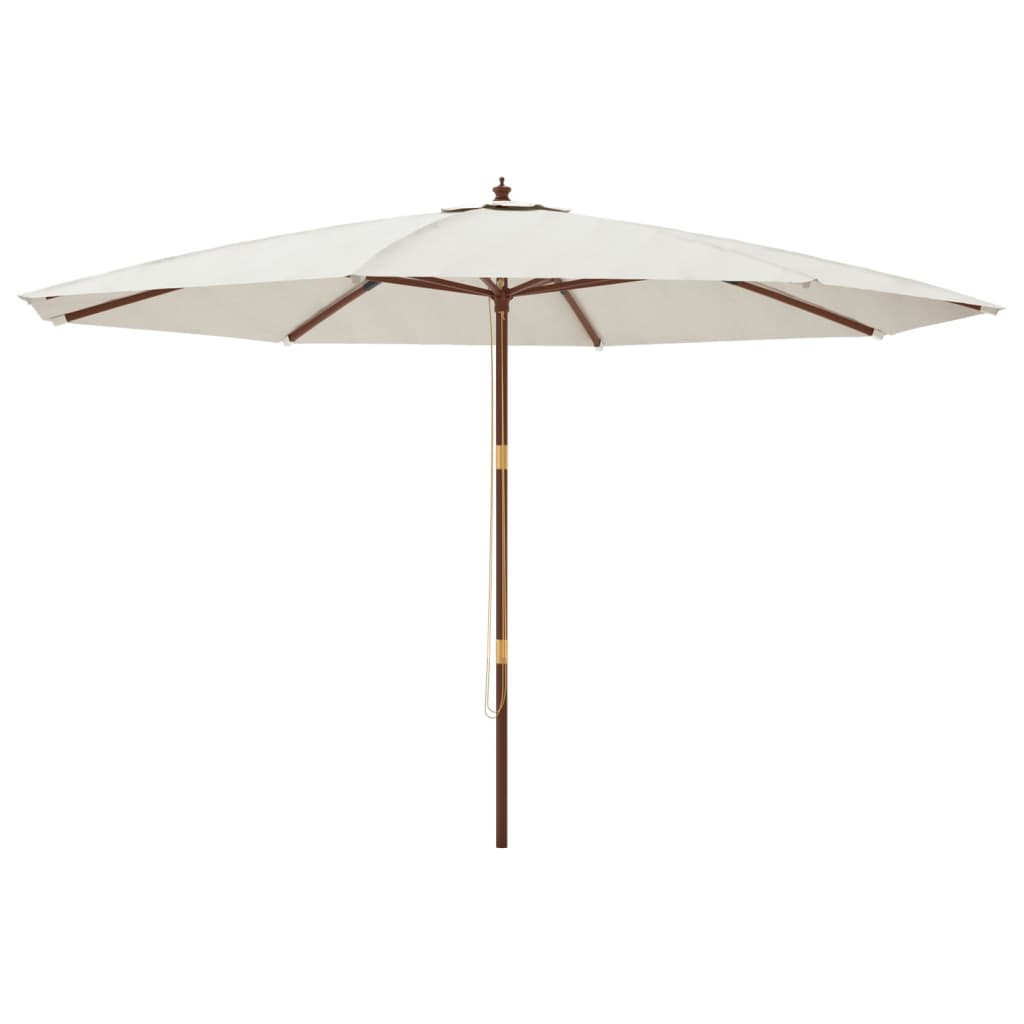 Umbrelă de soare de grădină stâlp din lemn, nisipiu, 400x273 cm GartenMobel Dekor