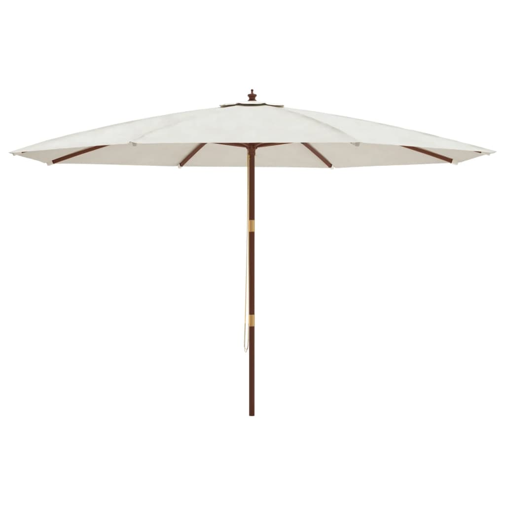 Umbrelă de soare de grădină stâlp din lemn, nisipiu, 400x273 cm GartenMobel Dekor