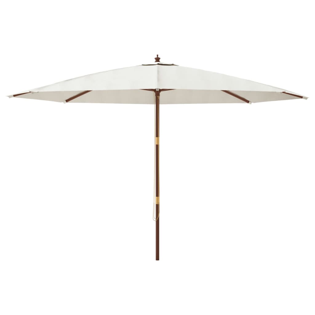 Umbrelă de soare de grădină stâlp din lemn, nisipiu, 400x273 cm GartenMobel Dekor