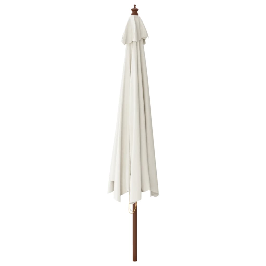 Umbrelă de soare de grădină stâlp din lemn, nisipiu, 400x273 cm GartenMobel Dekor