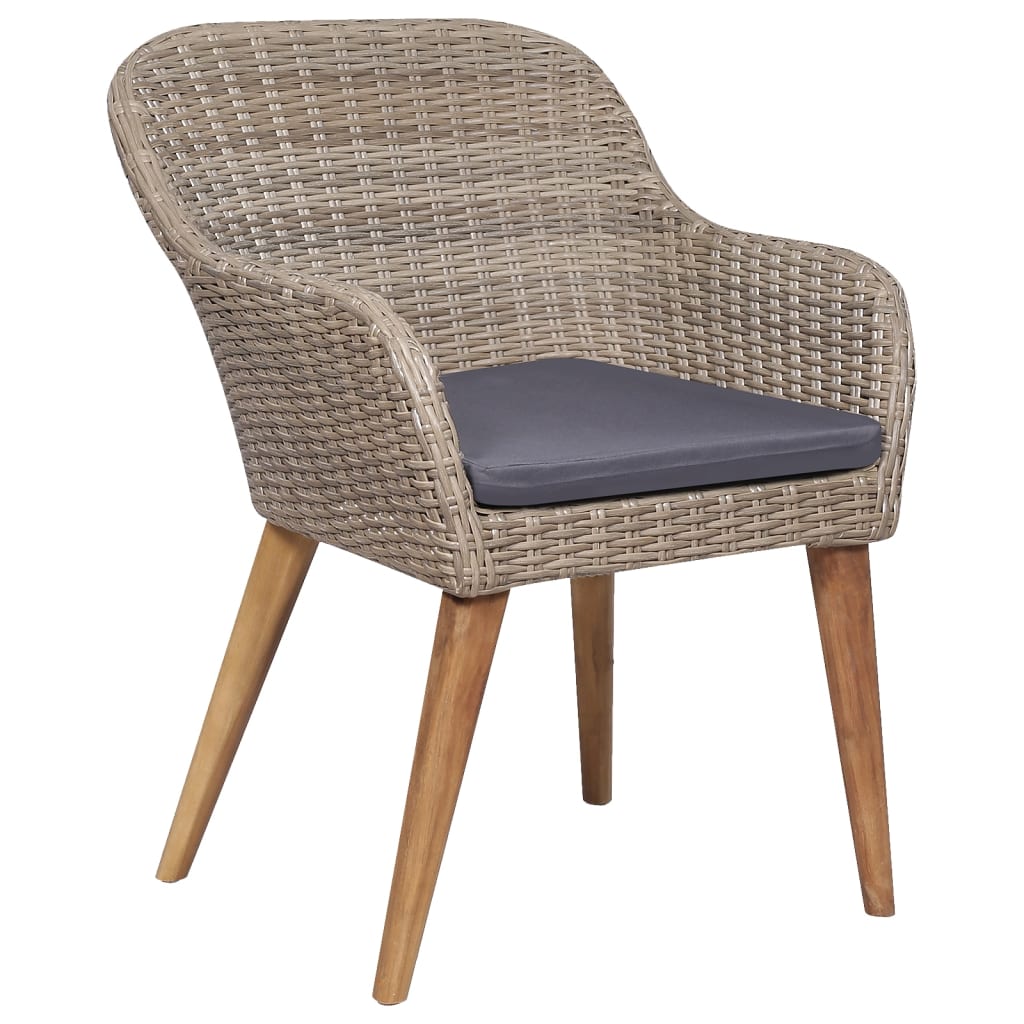 Set de servit masa pentru grădină, 5 piese, cu perne, maro GartenMobel Dekor