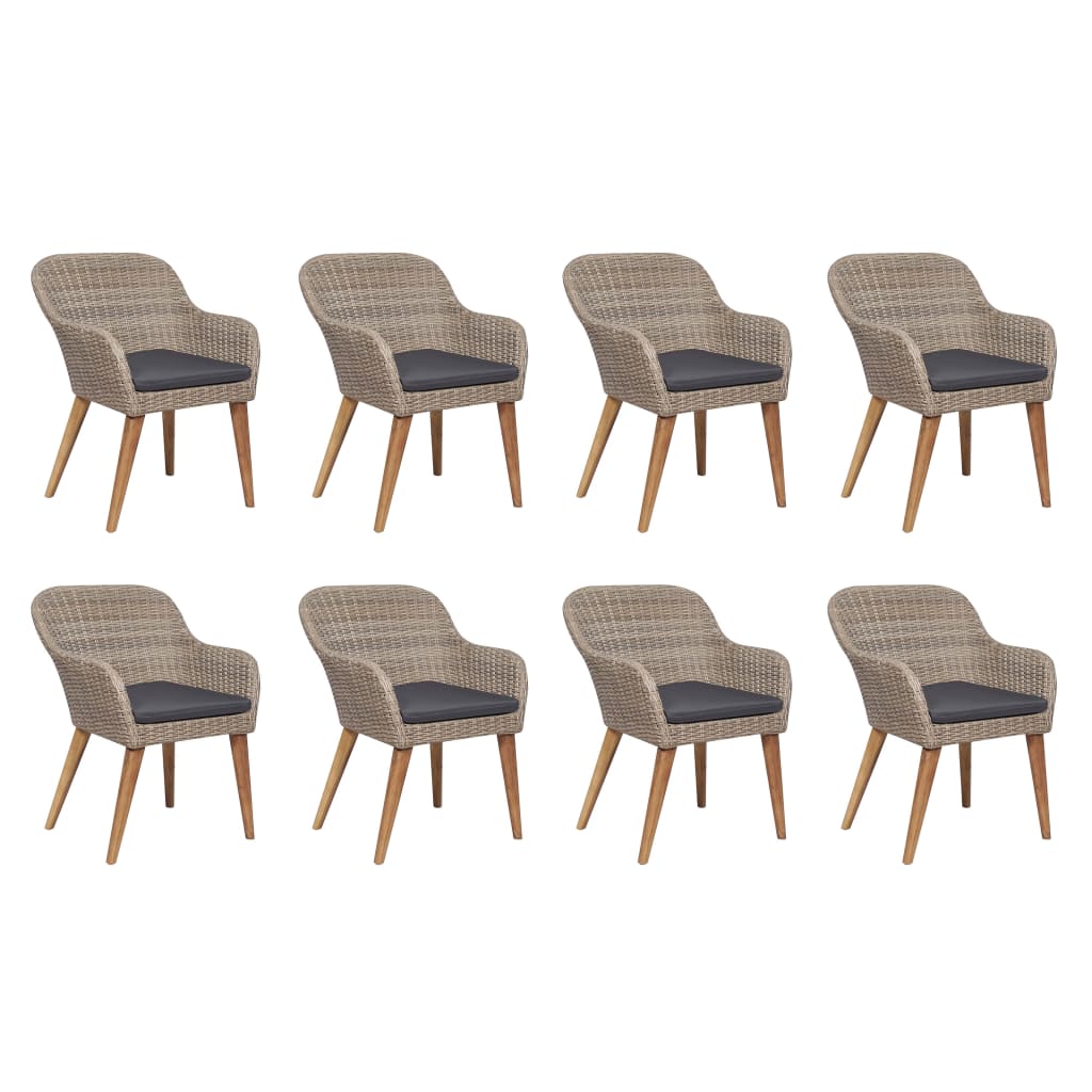 Set mobilier de exterior cu perne, 9 piese, poliratan GartenMobel Dekor