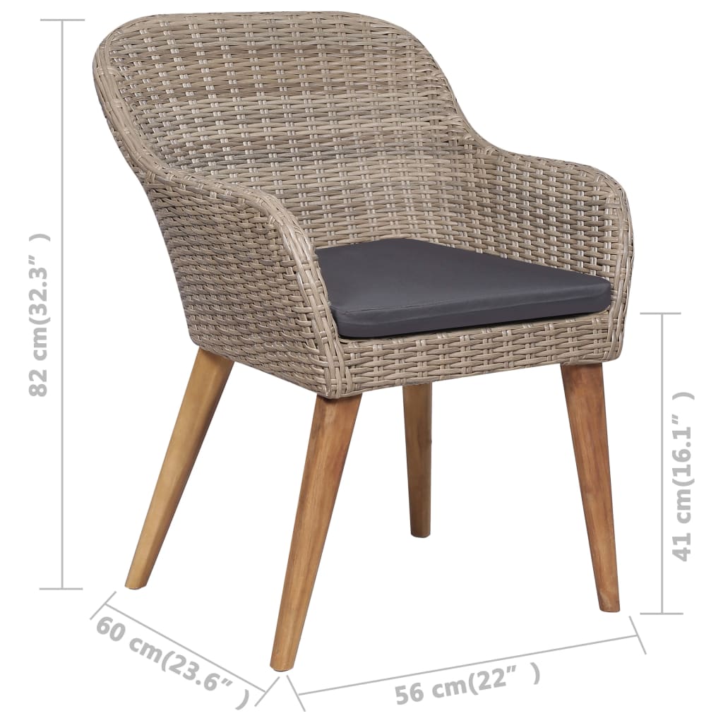 Set mobilier de exterior cu perne, 9 piese, poliratan GartenMobel Dekor