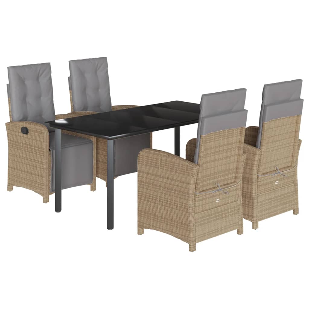 Set mobilier de grădină cu perne, 5 piese, bej, poliratan GartenMobel Dekor