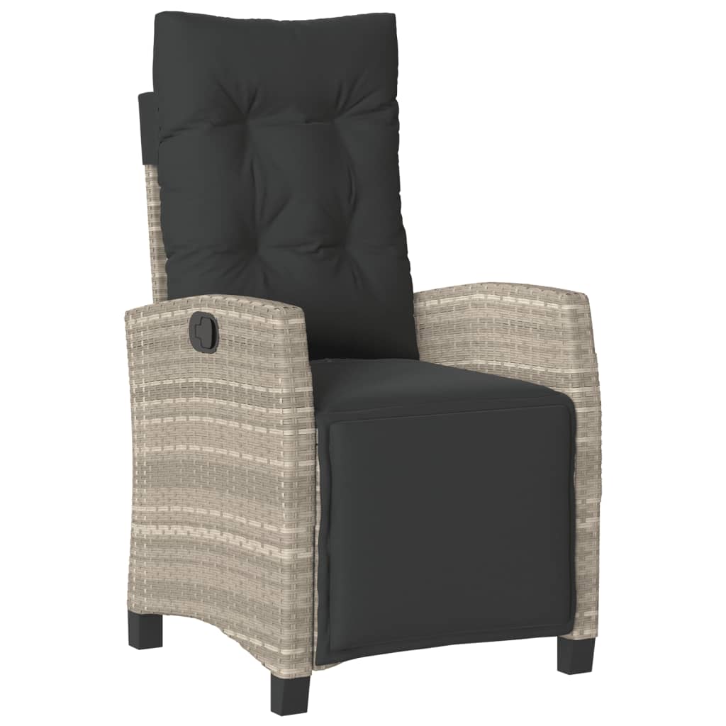 Set mobilier de grădină cu perne, 5 piese gri deschis poliratan GartenMobel Dekor