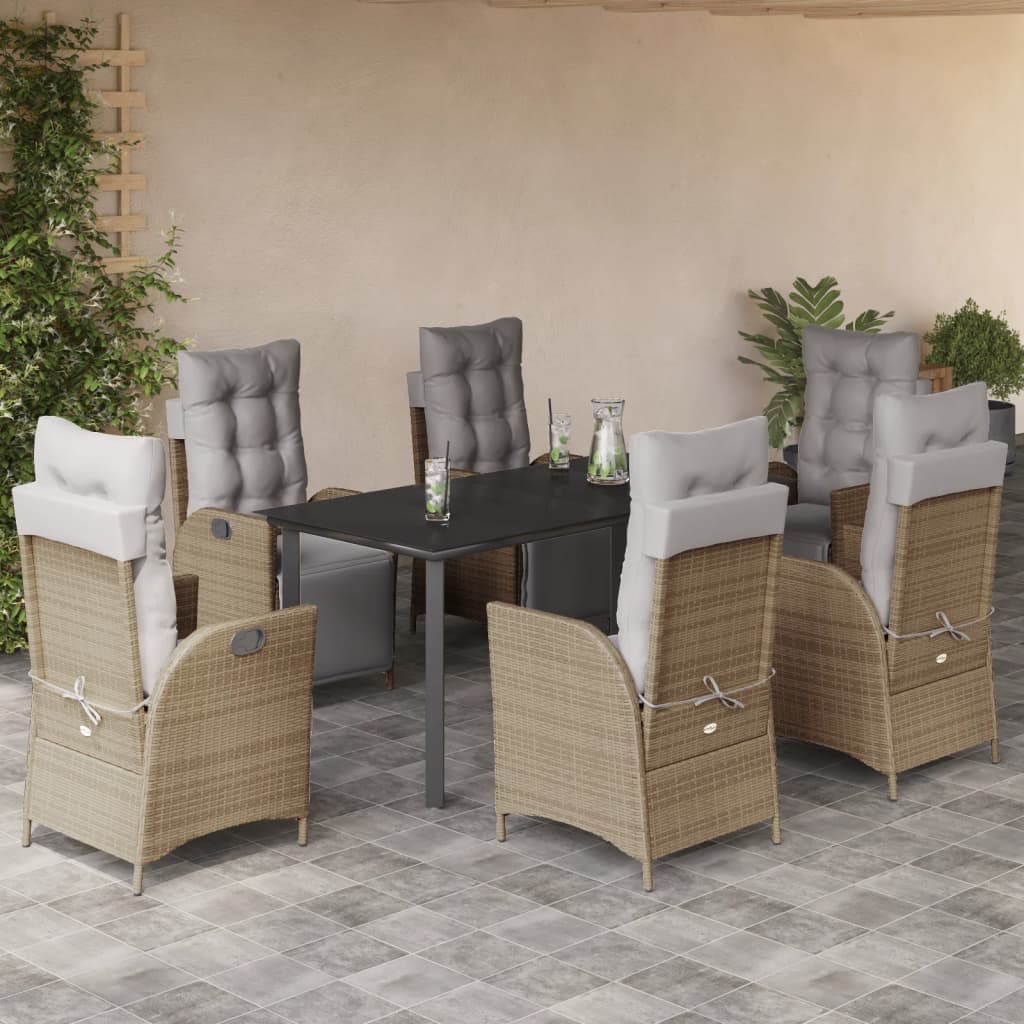 Set mobilier pentru grădină, 7 piese, cu perne, bej, poliratan GartenMobel Dekor