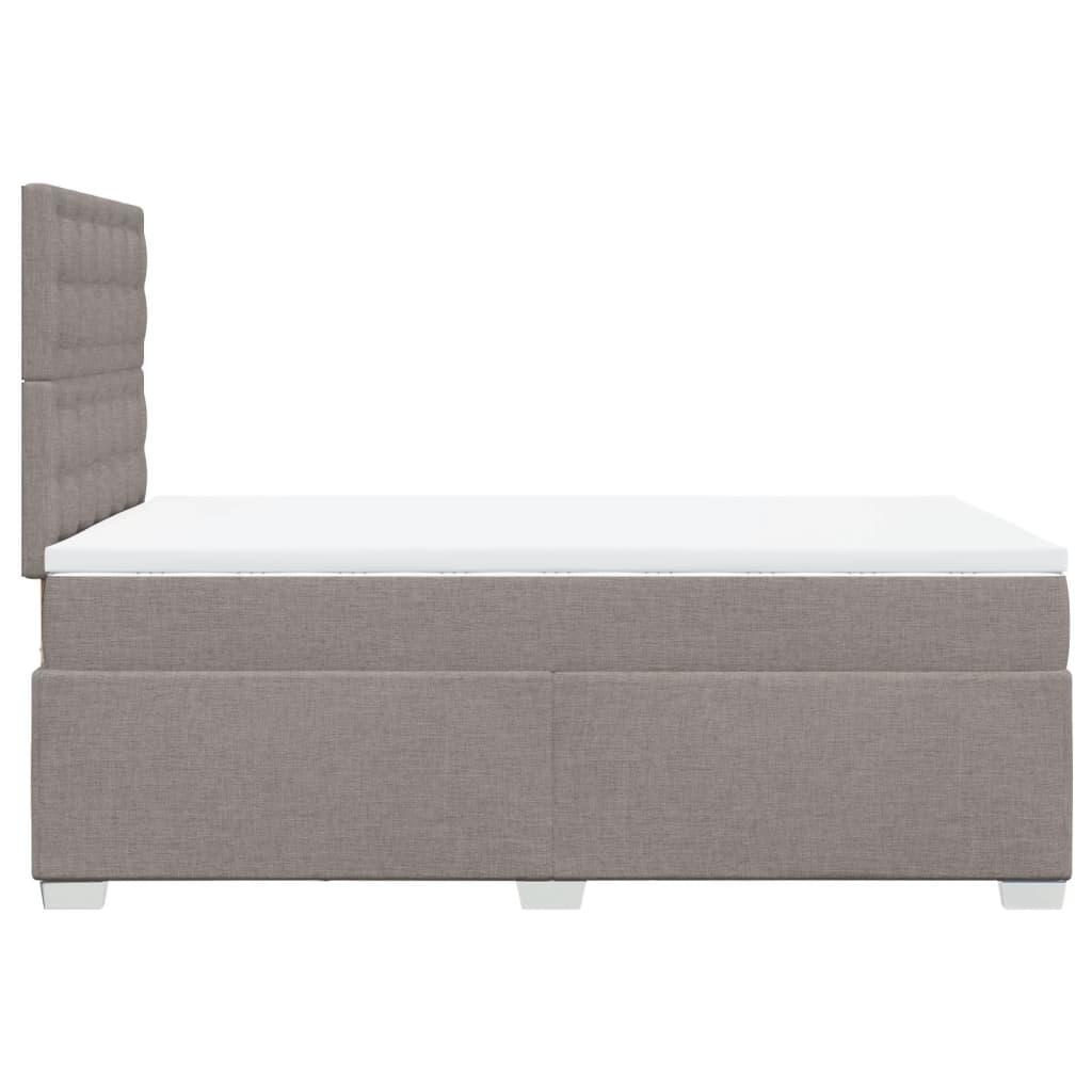 Pat box spring cu saltea, taupe, 120x190 cm material textil GartenMobel Dekor