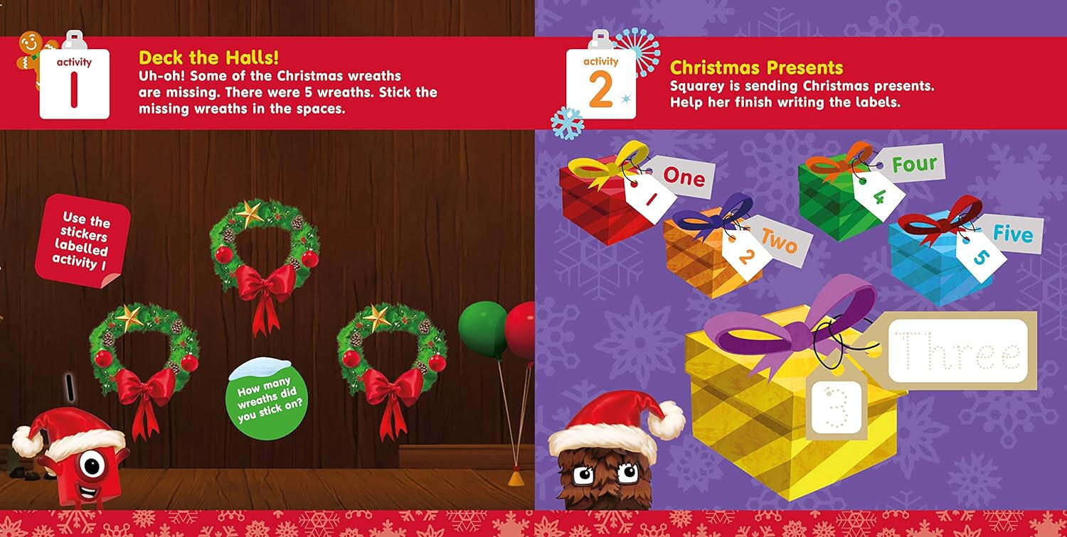 Carte cu abtibilduri Numberblocks - Craciun Fericit PlayLearn Toys