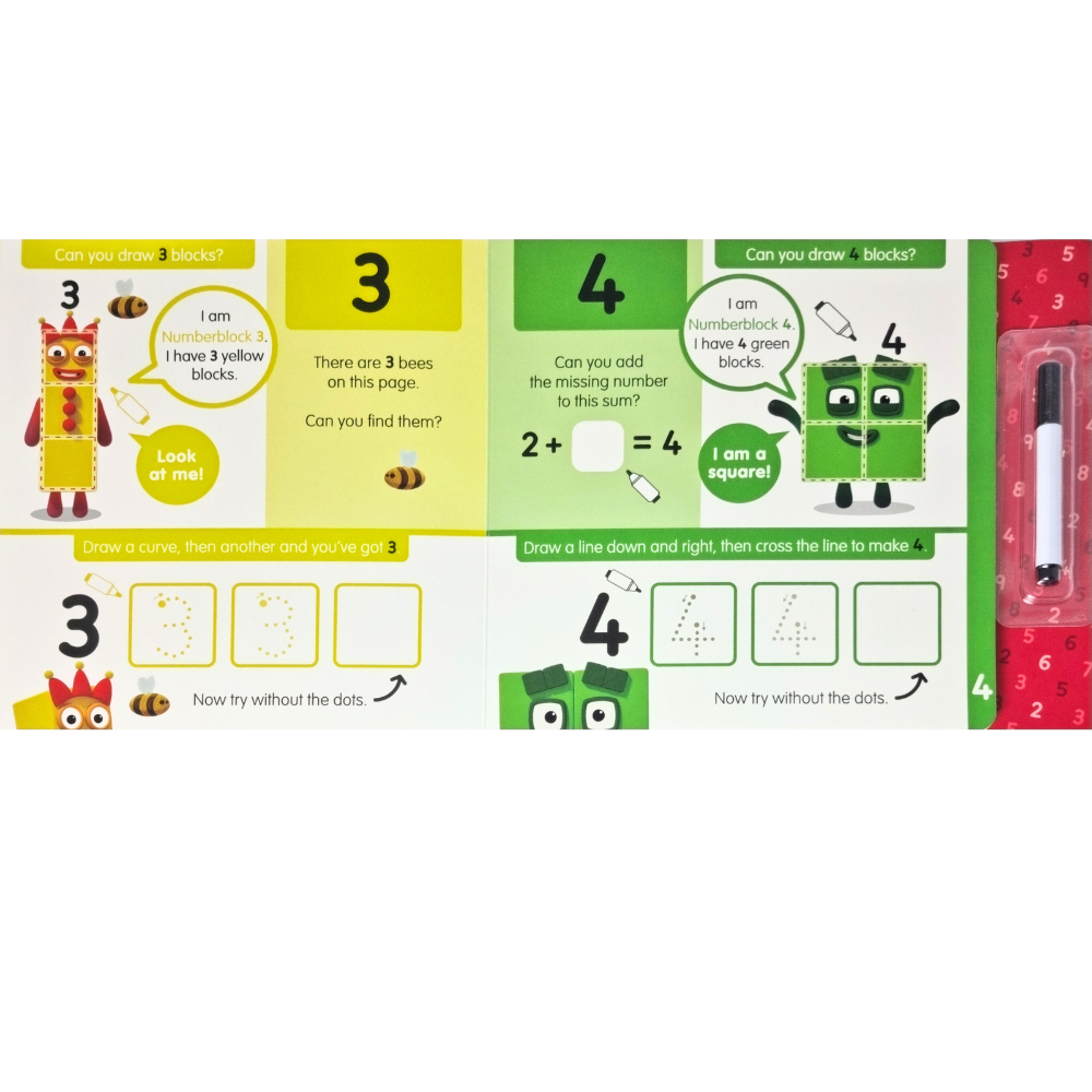 Carticica Scriu si sterg Numberblocks 1-10 PlayLearn Toys