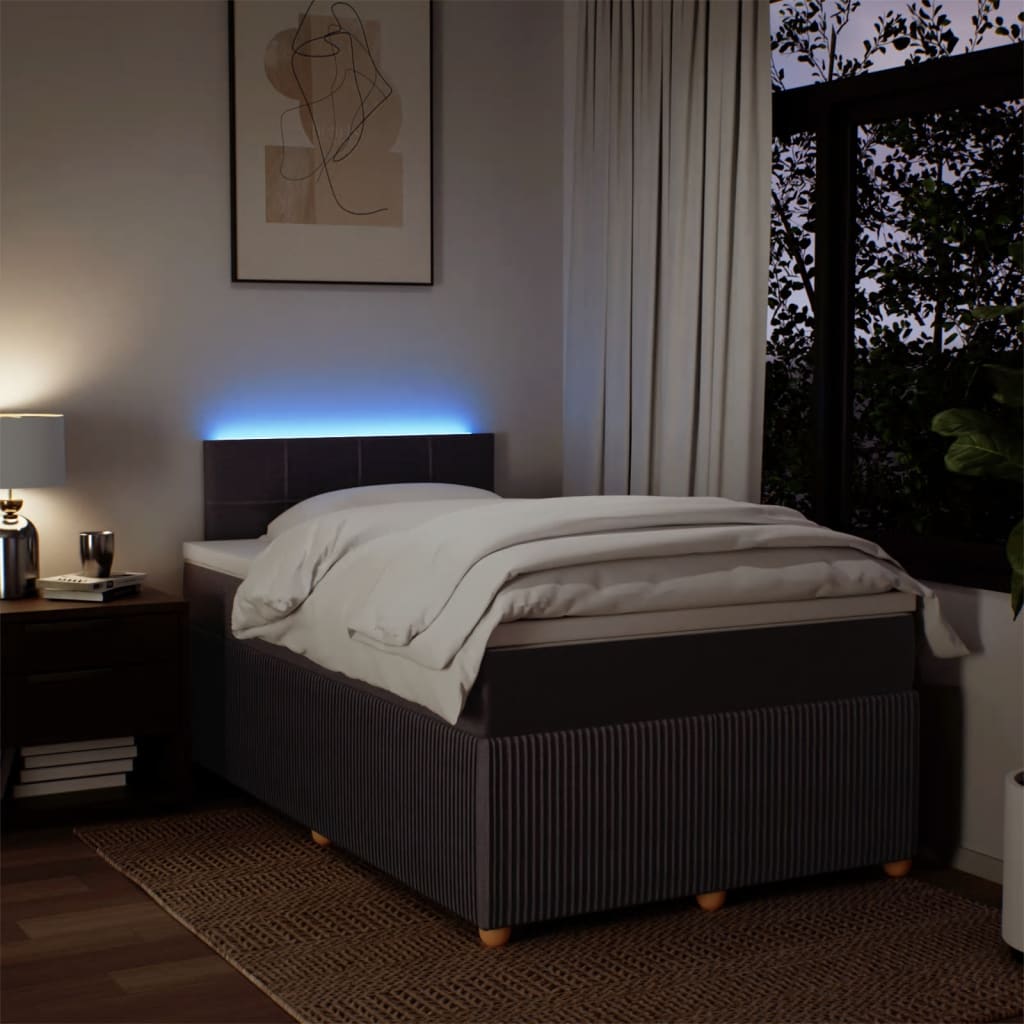 Pat box spring cu saltea, maro închis, 120x190 cm, textil GartenMobel Dekor