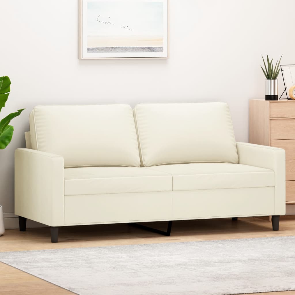 Canapea cu 2 locuri, crem, 140 cm, catifea GartenMobel Dekor