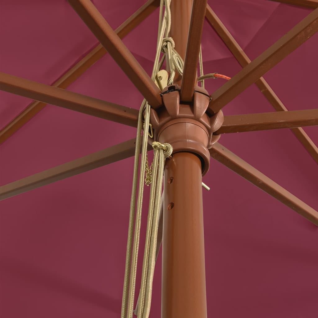 Umbrelă soare de grădină stâlp din lemn, roșu bordo, 400x273 cm GartenMobel Dekor