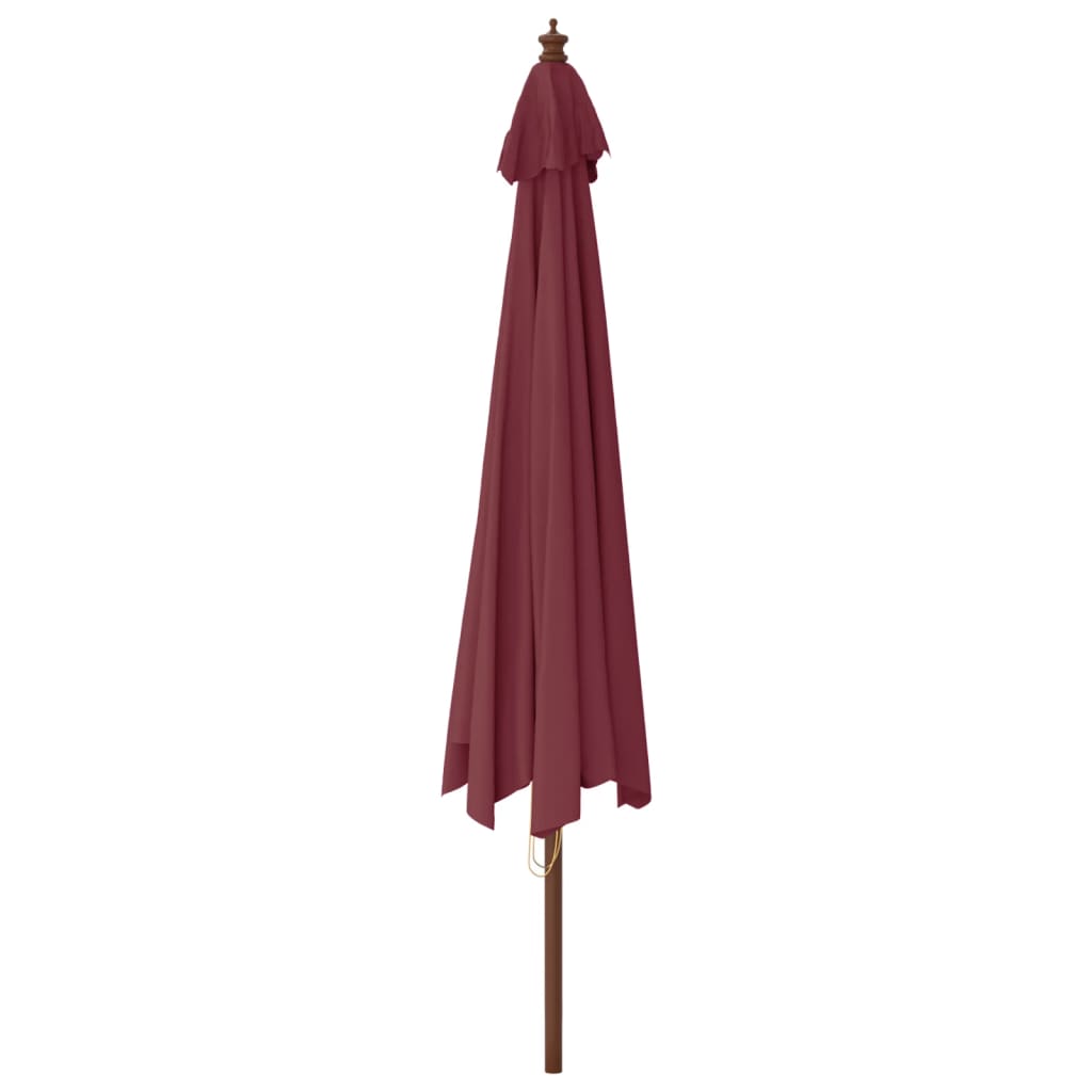 Umbrelă soare de grădină stâlp din lemn, roșu bordo, 400x273 cm GartenMobel Dekor