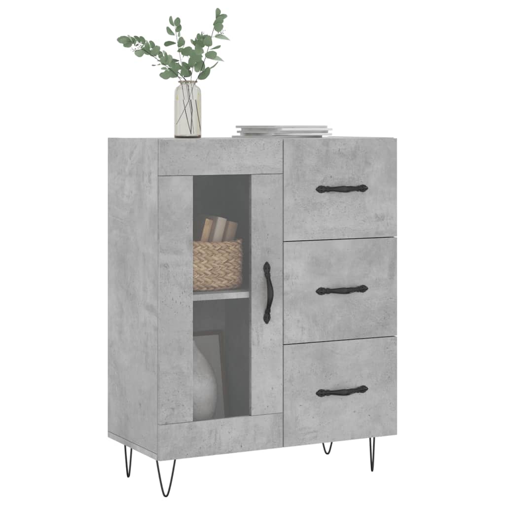 Servantă, gri beton, 69,5x34x90 cm, lemn compozit GartenMobel Dekor