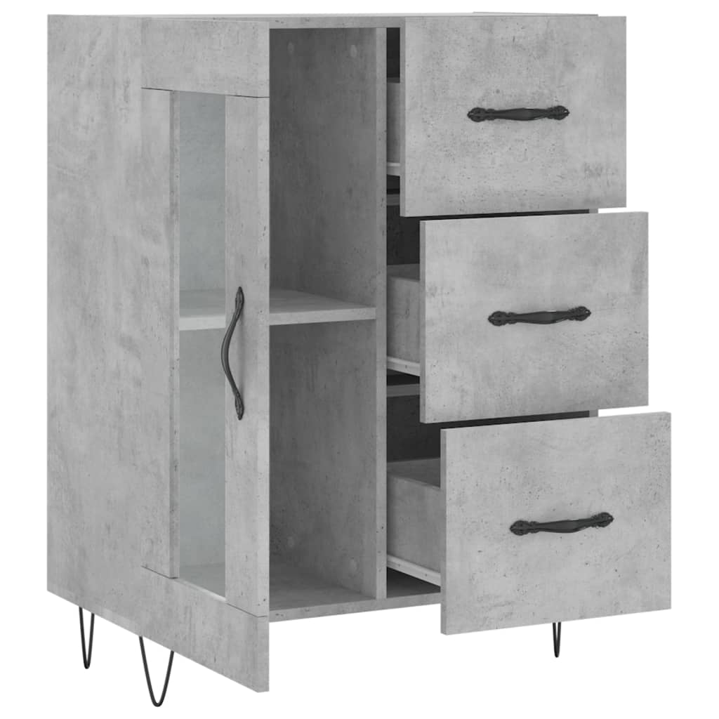 Servantă, gri beton, 69,5x34x90 cm, lemn compozit GartenMobel Dekor