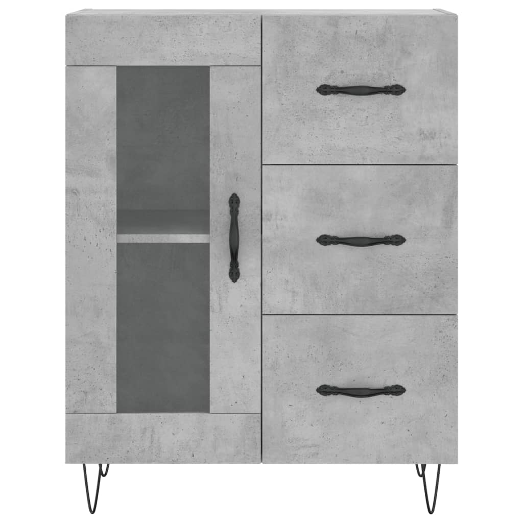 Servantă, gri beton, 69,5x34x90 cm, lemn compozit GartenMobel Dekor