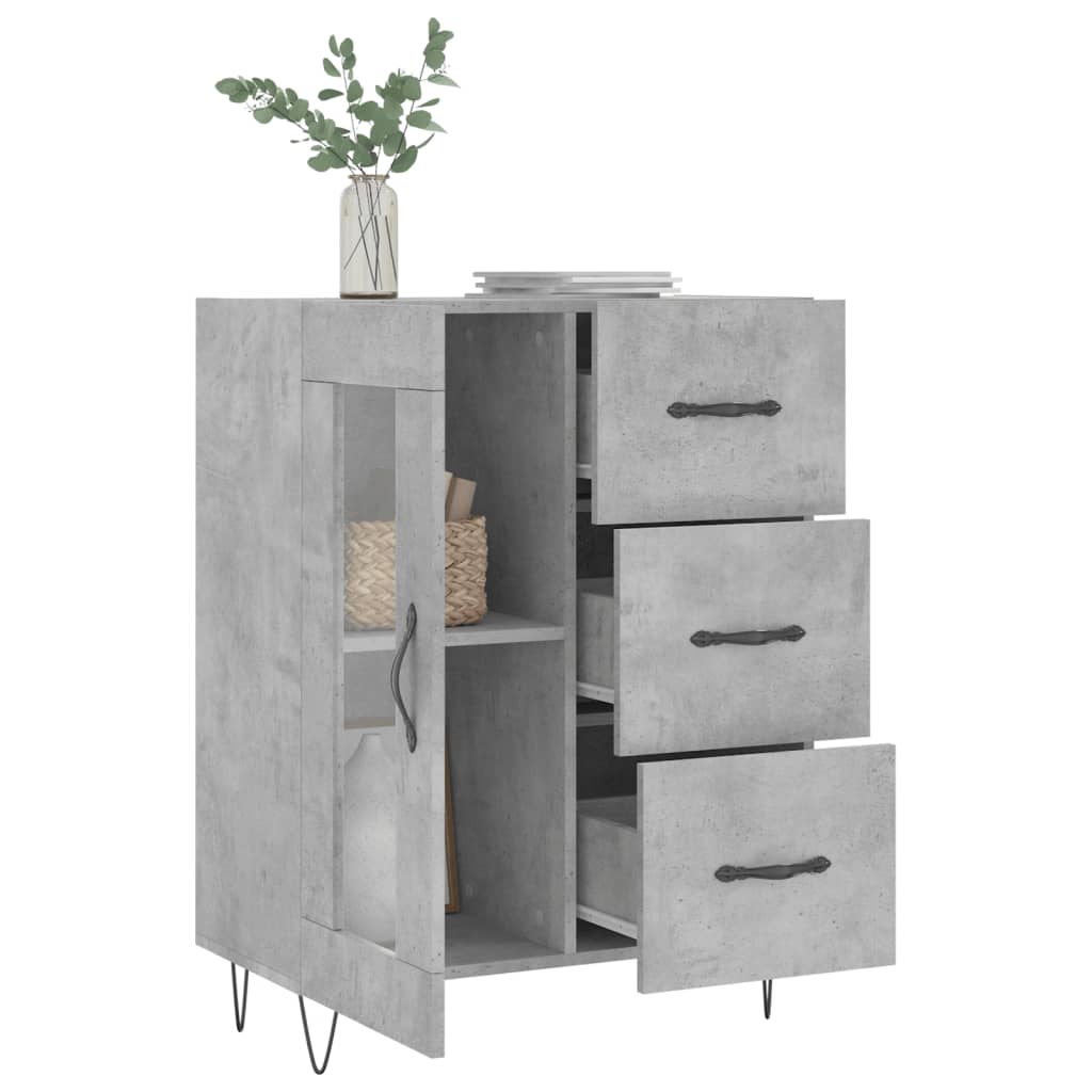 Servantă, gri beton, 69,5x34x90 cm, lemn compozit GartenMobel Dekor