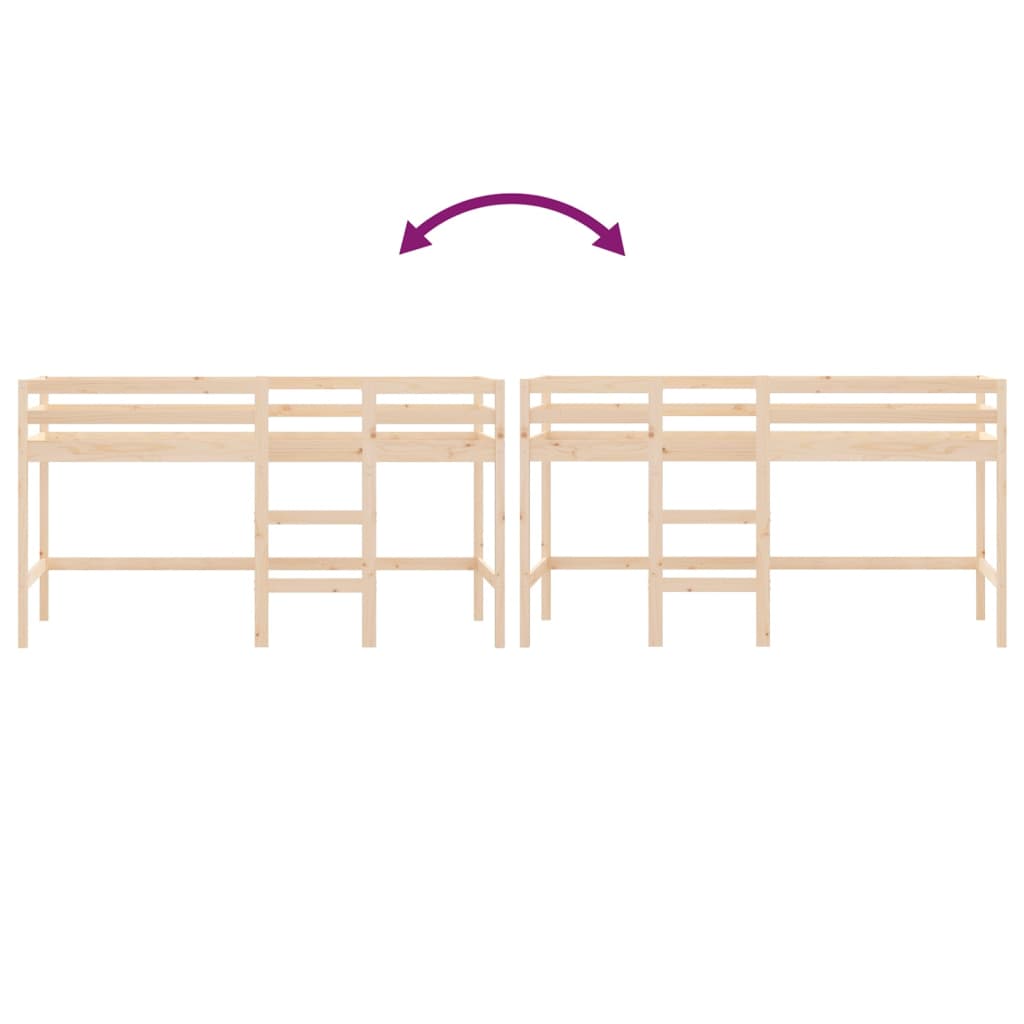 Pat etajat de copii cu scară, 80x200 cm, lemn masiv pin GartenMobel Dekor