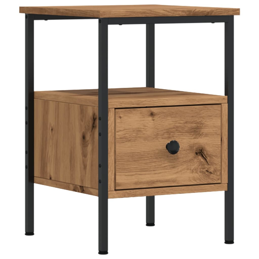 Noptiere, 2 buc., stejar artizanal, 34x36x50 cm, lemn prelucrat GartenMobel Dekor