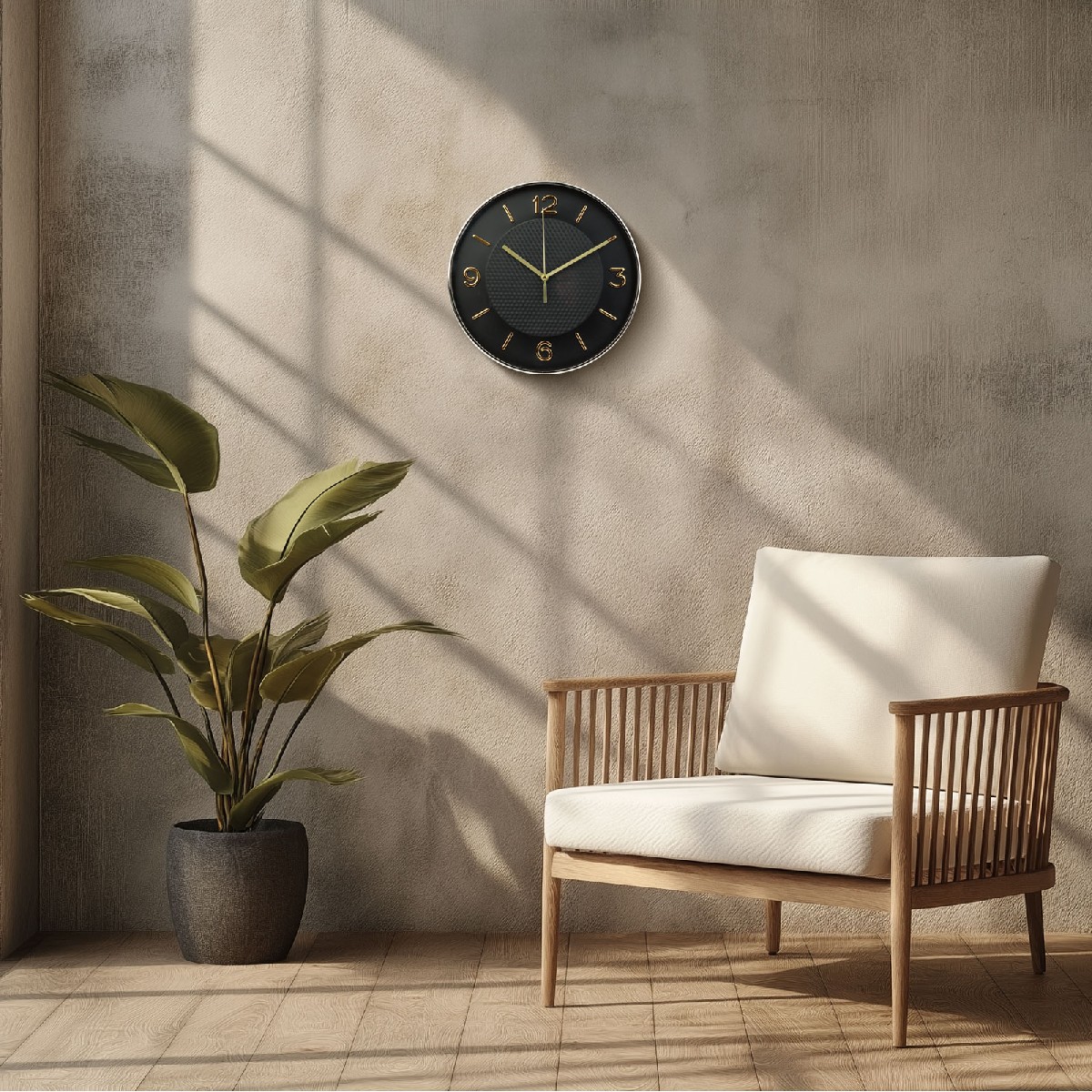 Ceas de perete - 25 cm - plastic, sticlă - 1 x AA - negru Best CarHome