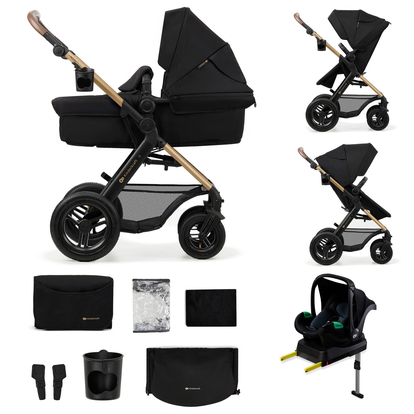 CARUCIOR MULTIFUNCTIONAL KINDERKRAFT MOOV 2 AIR 4IN1 PURE BLACK SuperHeroes ToysZone