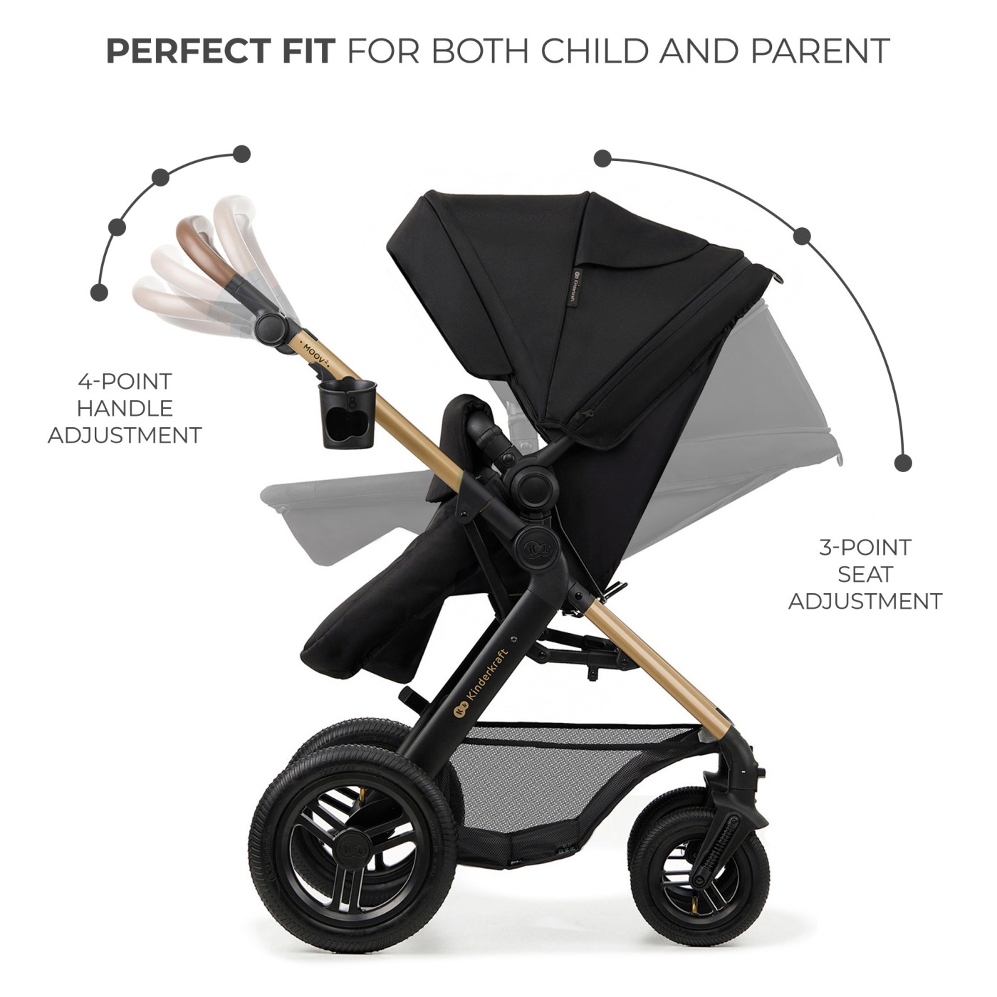 CARUCIOR MULTIFUNCTIONAL KINDERKRAFT MOOV 2 AIR 4IN1 PURE BLACK SuperHeroes ToysZone