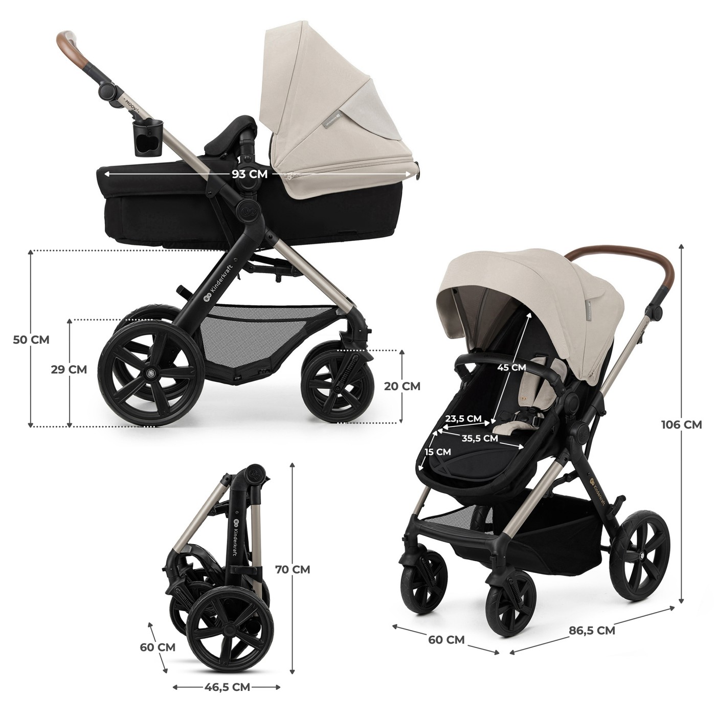 CARUCIOR MULTIFUNCTIONAL KINDERKRAFT MOOV 2 EVA 4IN1 MOON GREY SuperHeroes ToysZone