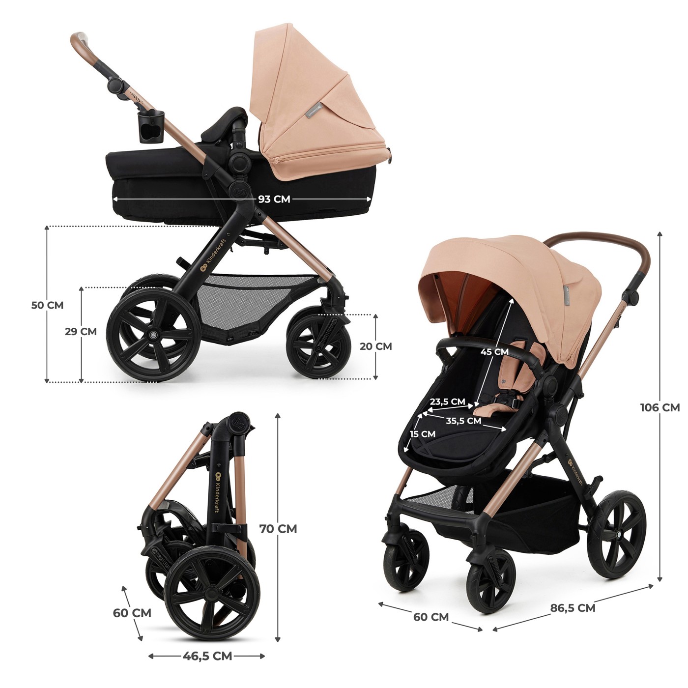 CARUCIOR MULTIFUNCTIONAL KINDERKRAFT MOOV 2 EVA 4IN1 SAND BEIGE SuperHeroes ToysZone