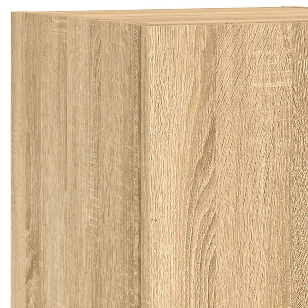 Comode TV de perete cu lumini LED, 8 piese, stejar sonoma GartenMobel Dekor