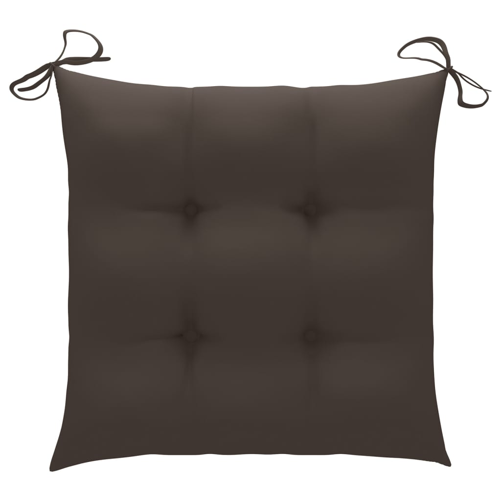 Scaune de grădină cu perne gri taupe, 8 buc., lemn masiv tec GartenMobel Dekor