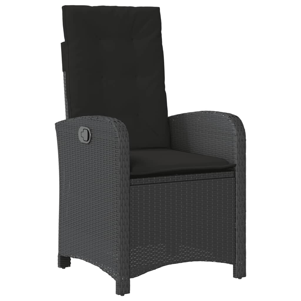 Set mobilier de grădină cu perne, 9 piese, negru, poliratan GartenMobel Dekor