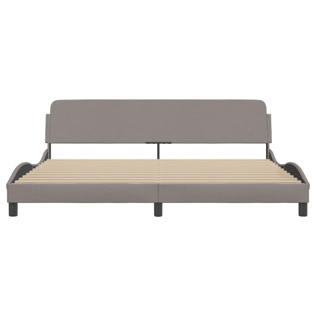 Cadru de pat fără saltea, gri taupe, 200x200 cm, textil GartenMobel Dekor