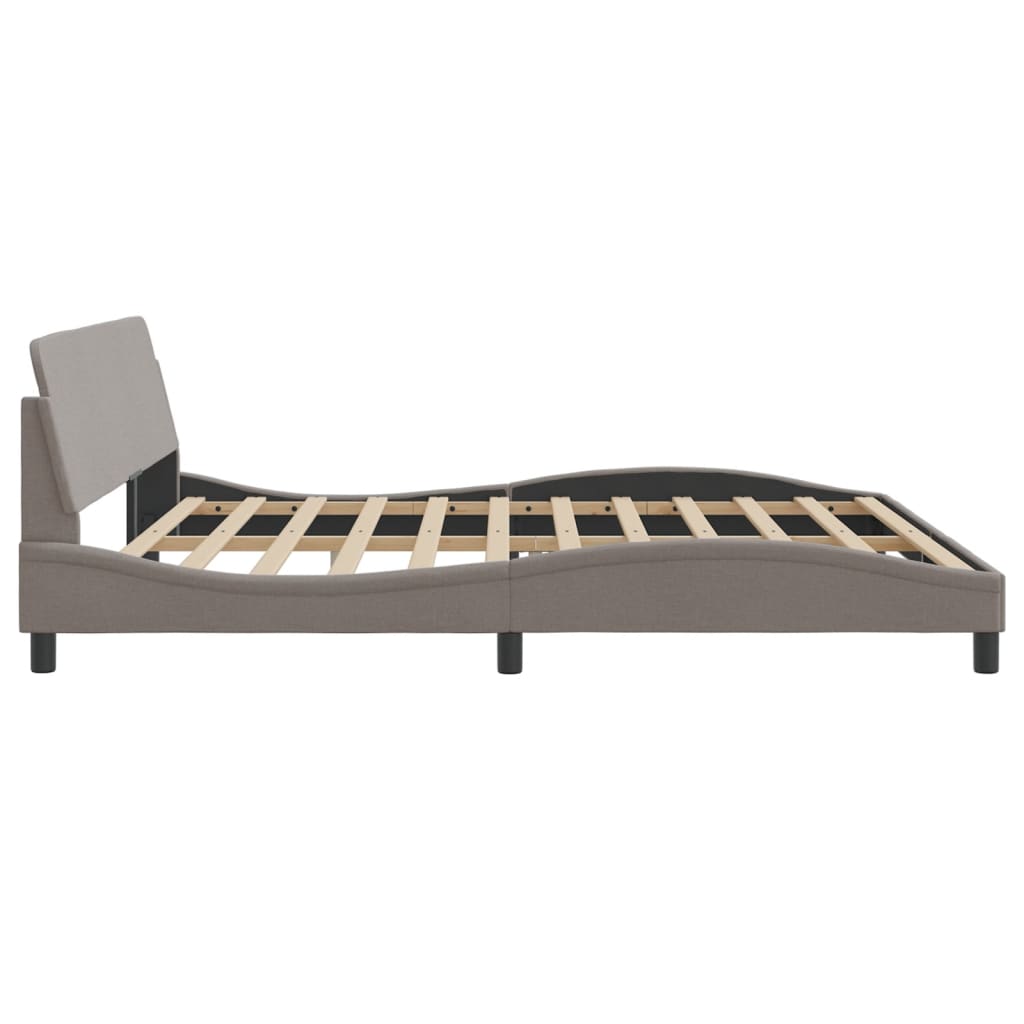 Cadru de pat fără saltea, gri taupe, 200x200 cm, textil GartenMobel Dekor