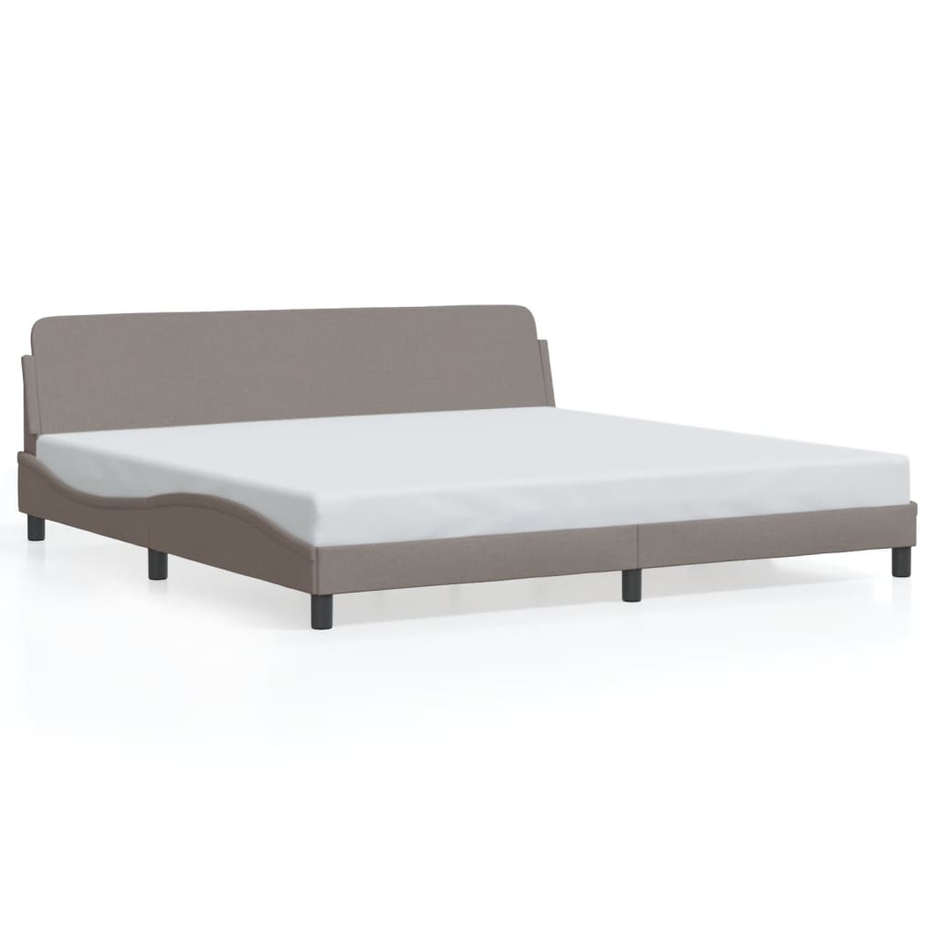 Cadru de pat fără saltea, gri taupe, 200x200 cm, textil GartenMobel Dekor